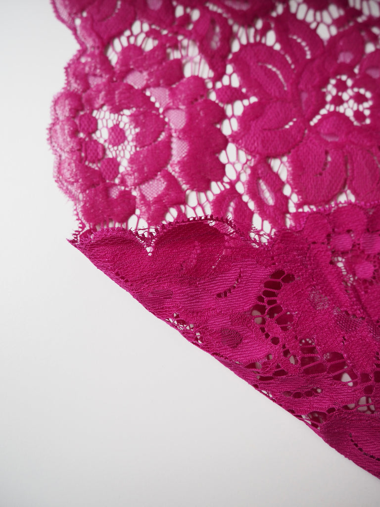 Magenta Gloss Floral Lace