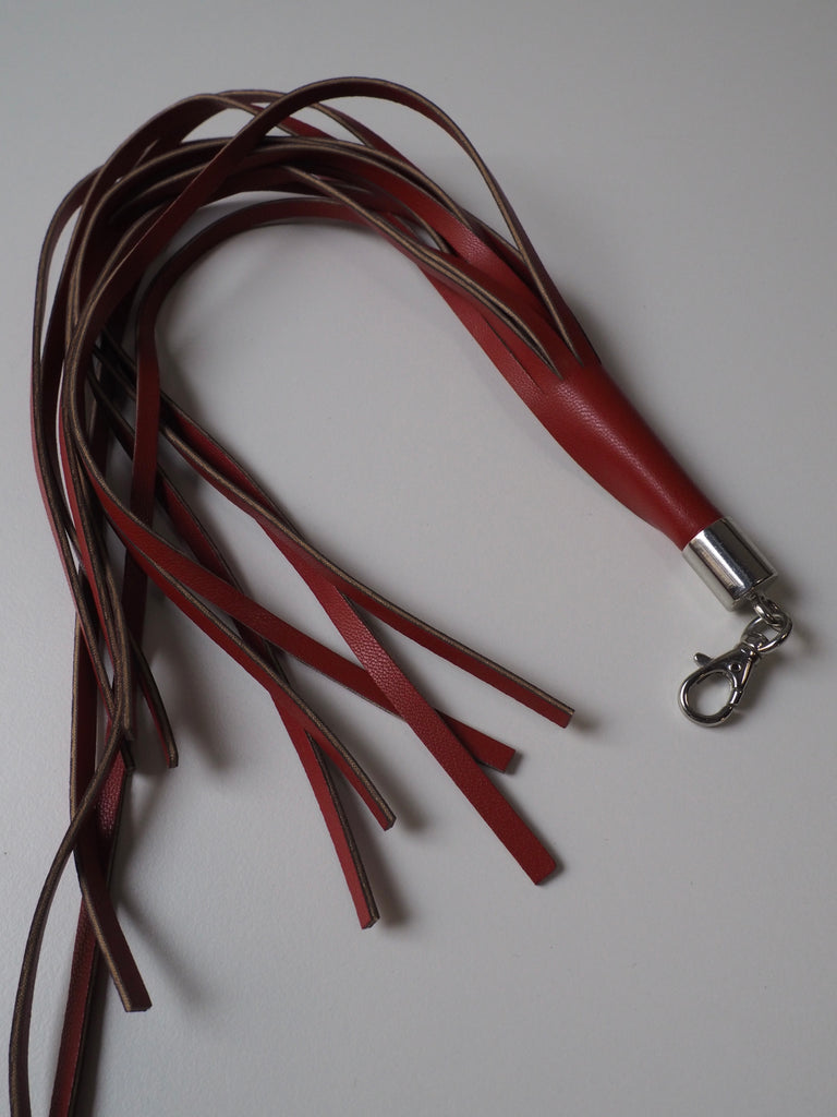 Red Faux Leather Small Fringe Tassel 41cm