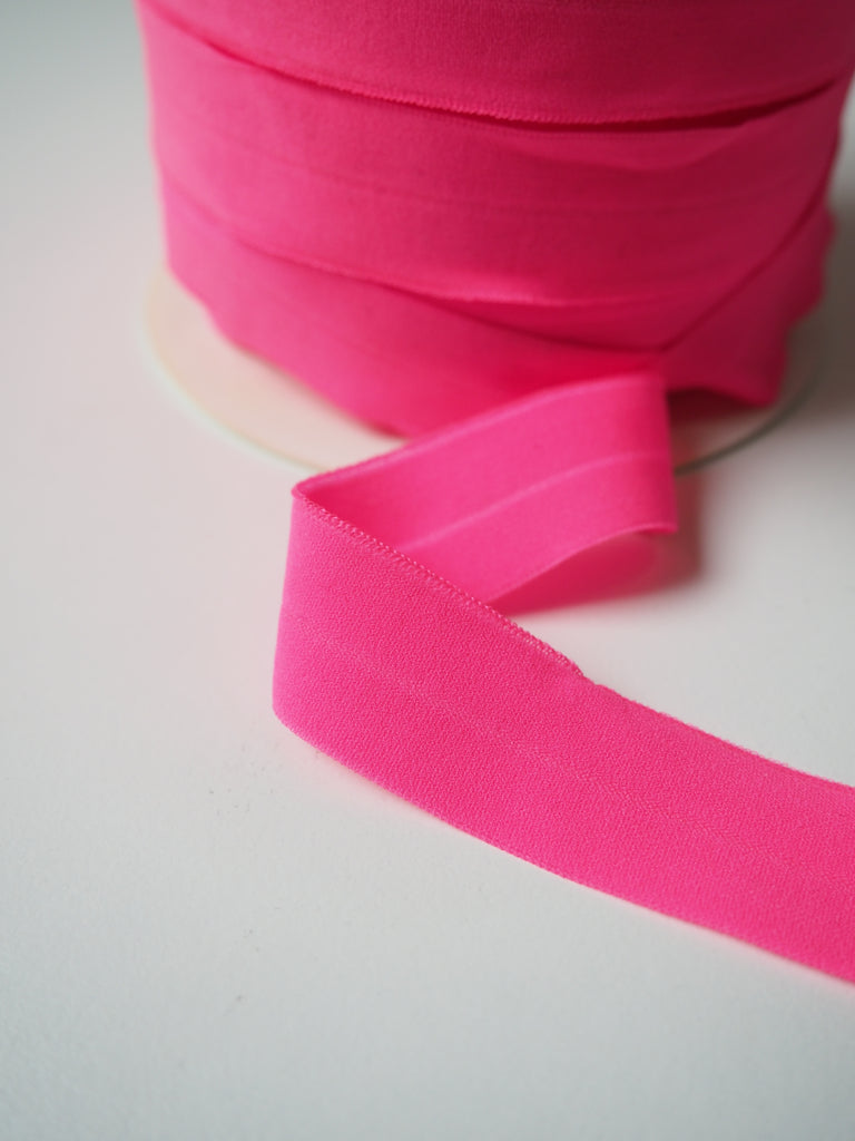 Neon Pink Fold-Over Elastic 20mm