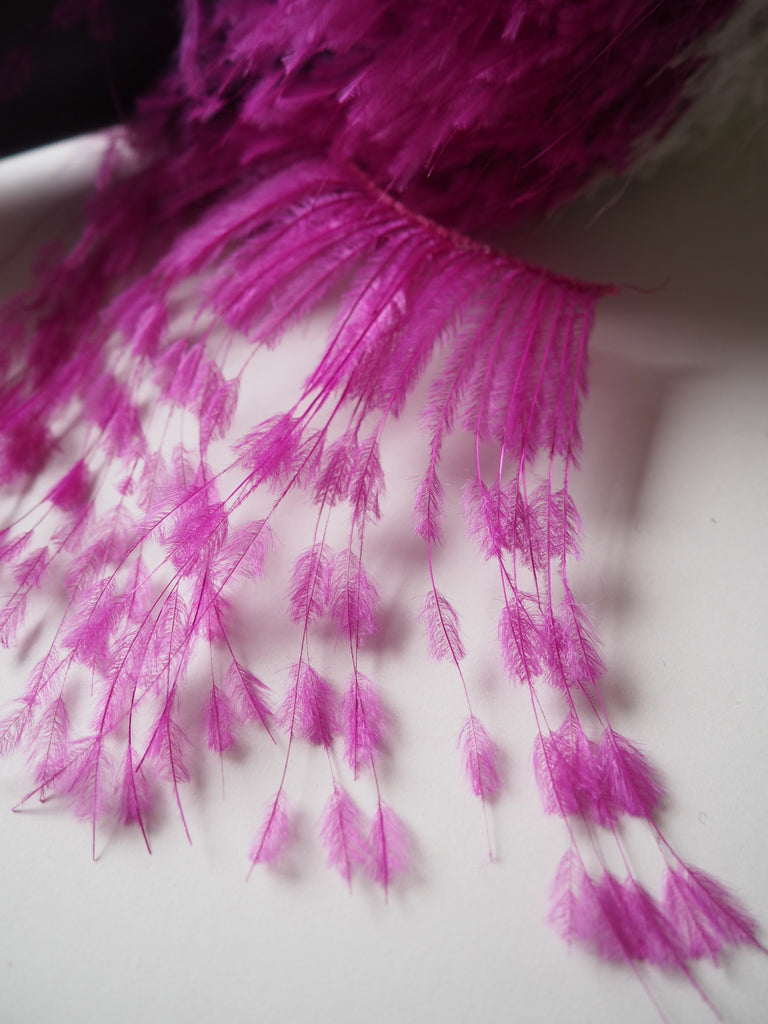 Fuchsia Trimmed Ostrich Feather Fringing