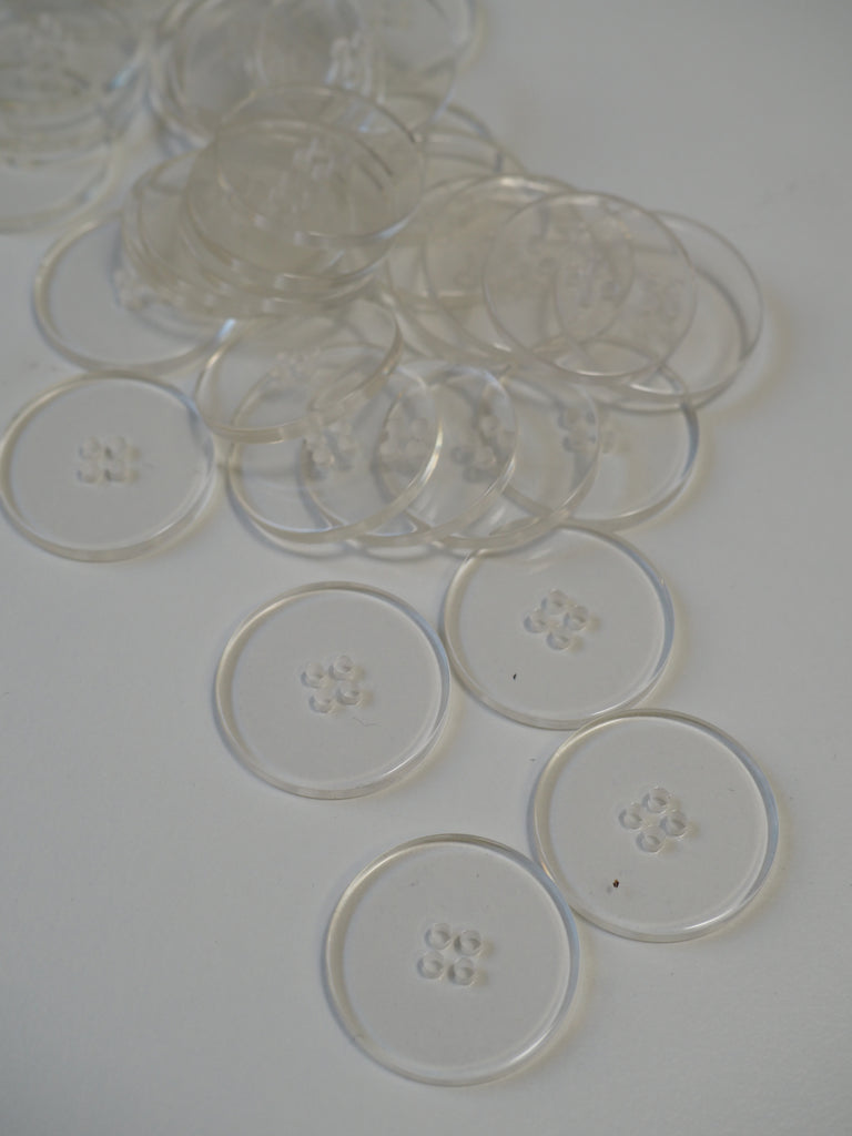 Clear Plastic Button 23mm