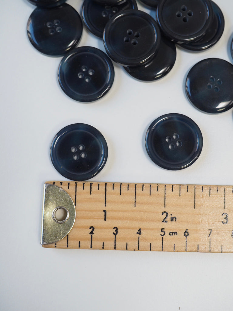Navy Mottled Plastic Button 25mm