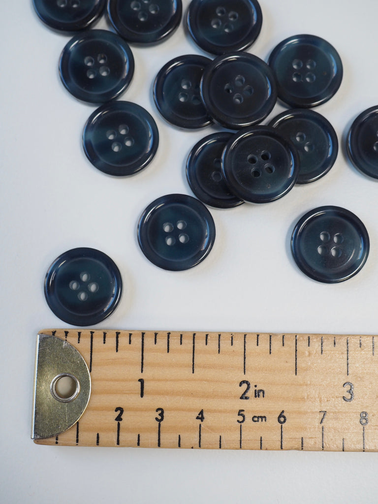 Navy Mottled Plastic Button 20mm