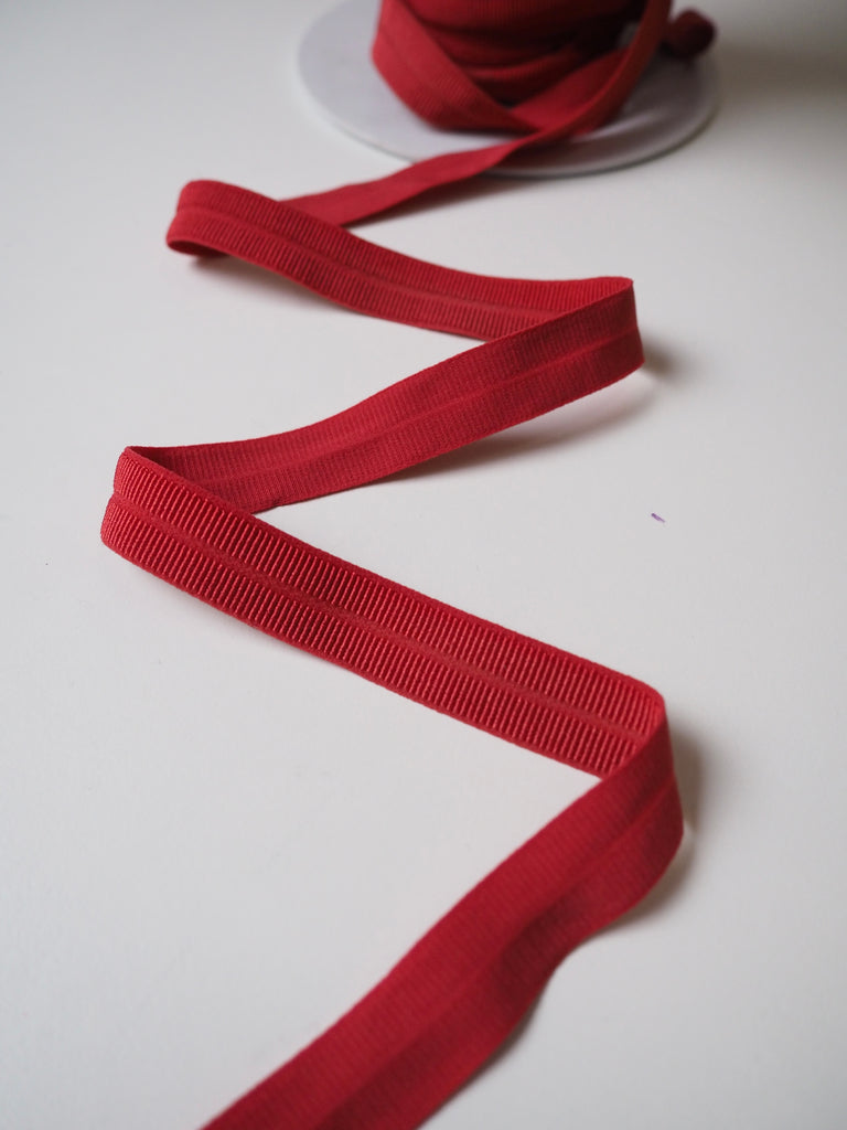 Red Grosgrain Fold-Over Elastic 16mm