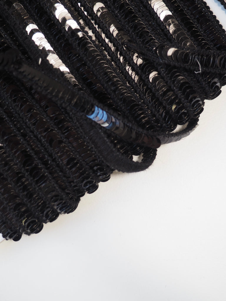 Black Sequin Elastic Trim 8mm
