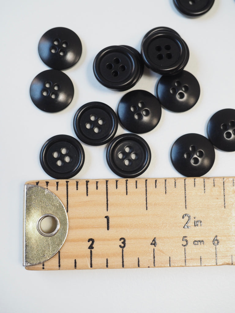 Black Corozo Button 15mm