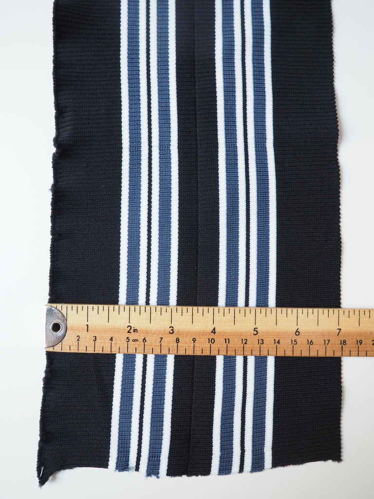 Black and Multi Stripe Double Ribbed Cuff 9cm
