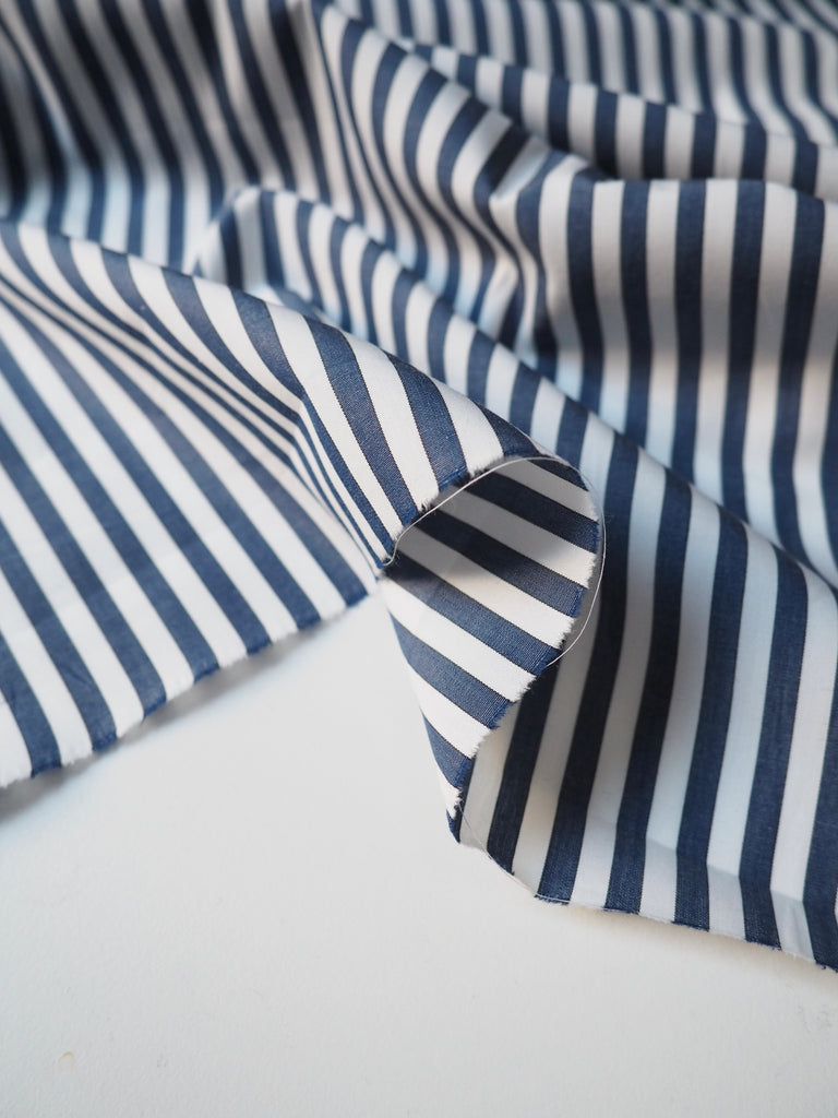 Denim Blue + White Stripe Cotton