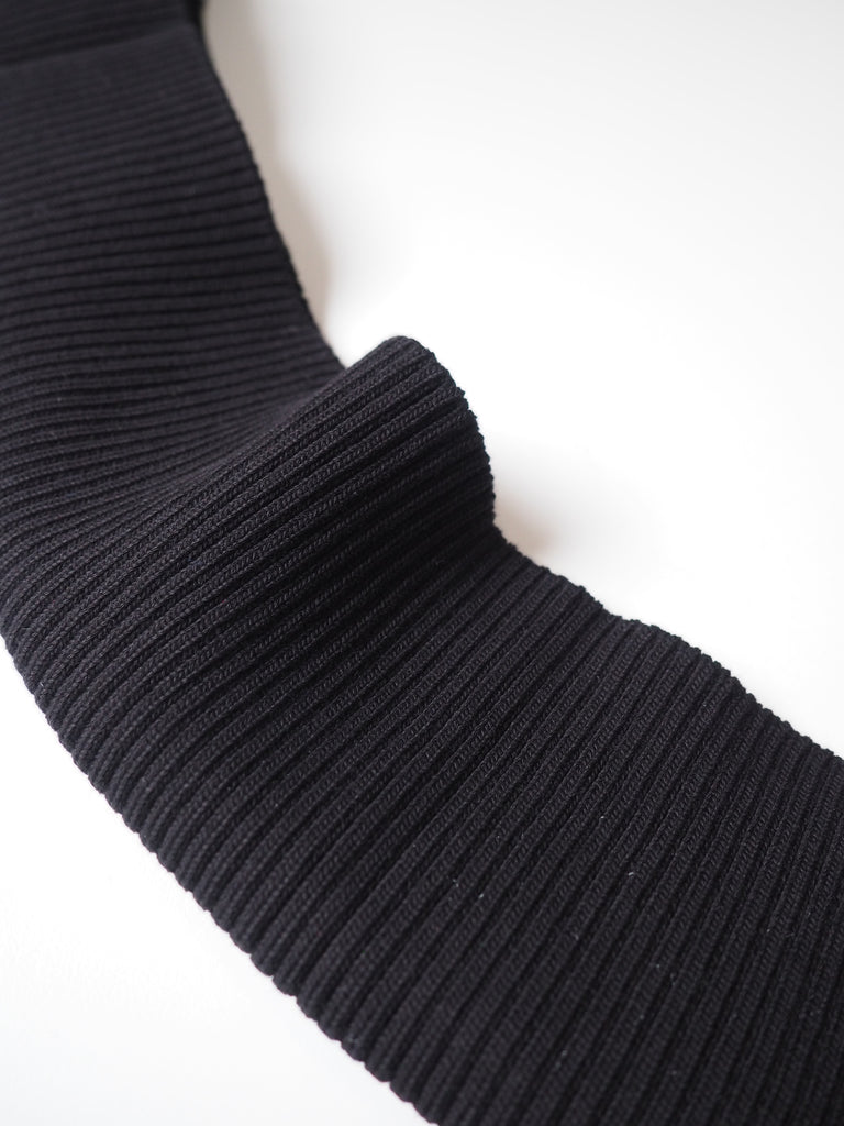Black Chunky Cotton Double Ribbed Cuff 9cm