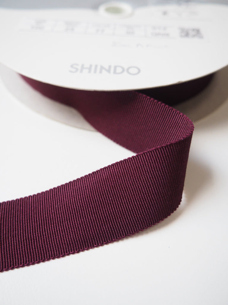 Shindo Merlot Grosgrain Ribbon 25mm