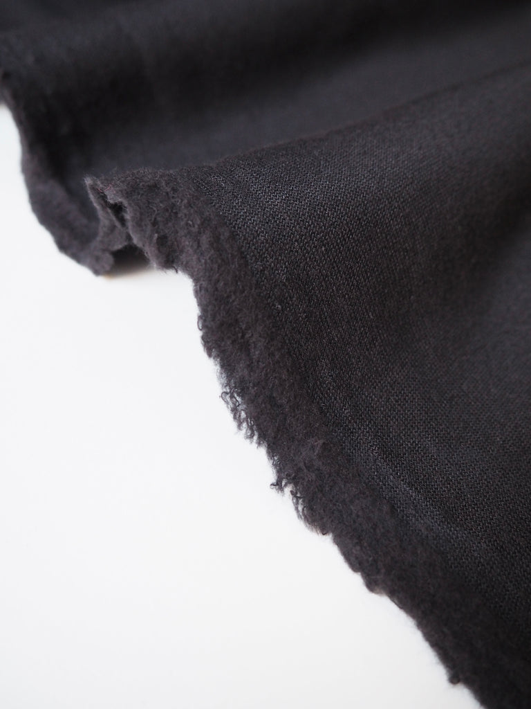Black Cotton Blend Fleece Backed Sweatshirting
