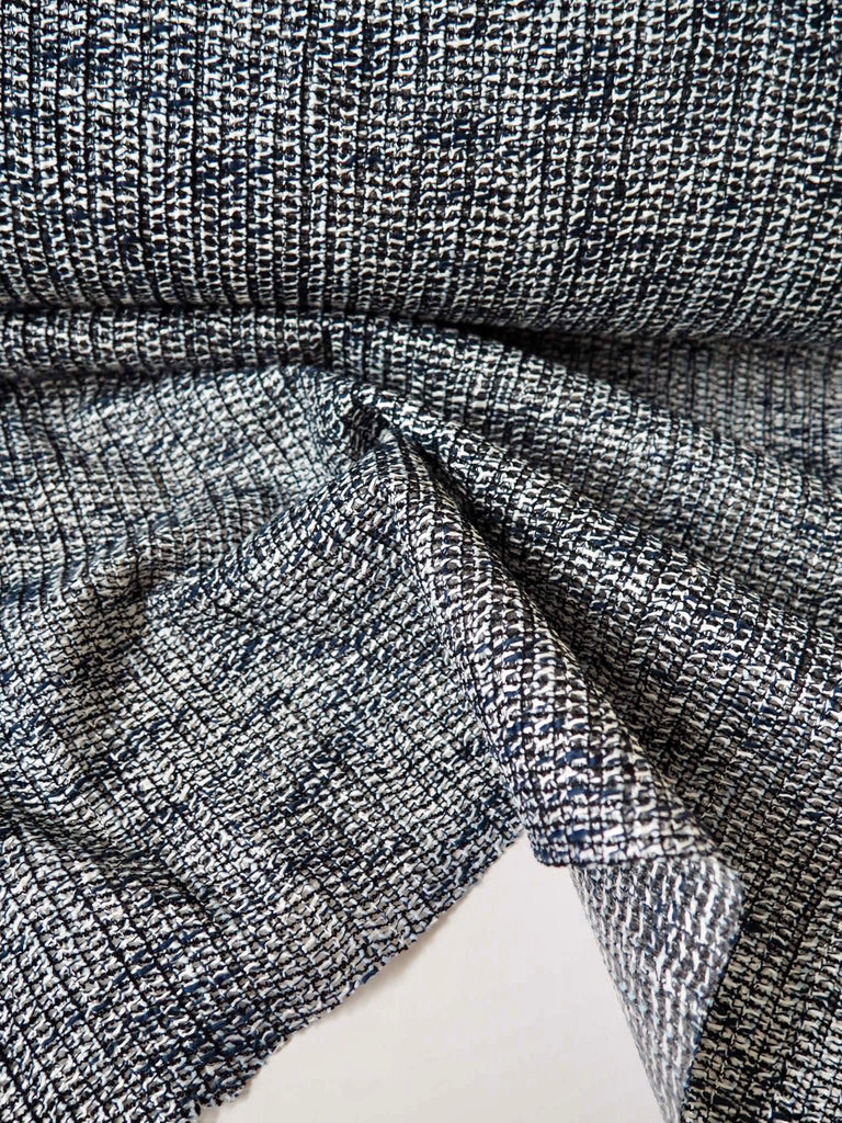 Blue Laminated Open Weave Cotton