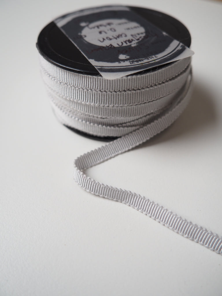 Silver Cotton Grosgrain Ribbon 6mm