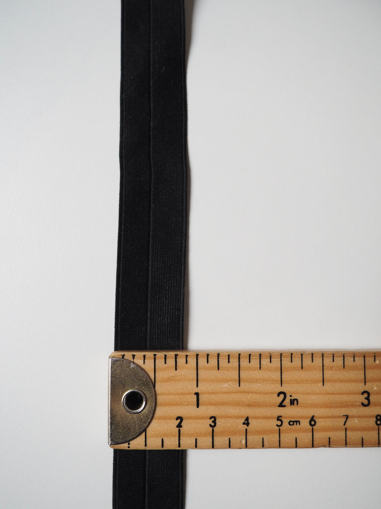 Black Fold Over Elastic 22mm