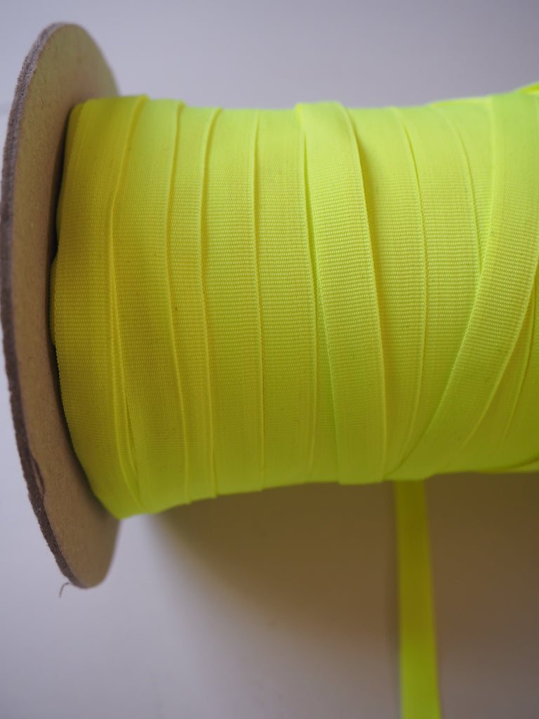 Neon Yellow Matte Grosgrain Ribbon 10mm