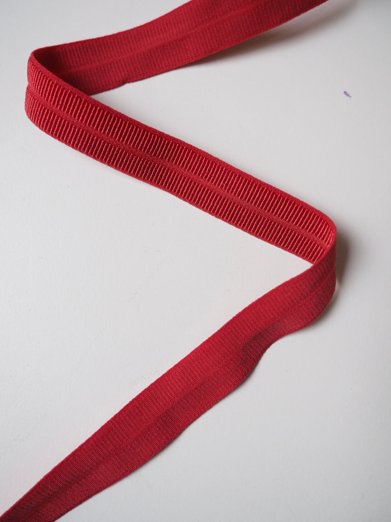 Red Grosgrain Fold-Over Elastic 16mm