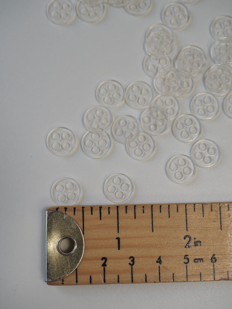 Clear Plastic Backing Button 12mm
