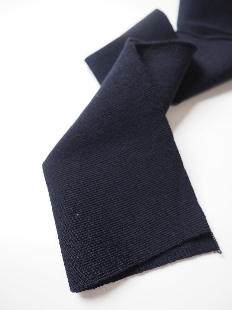 Navy Wool Double Ribbed Cuff 10cm