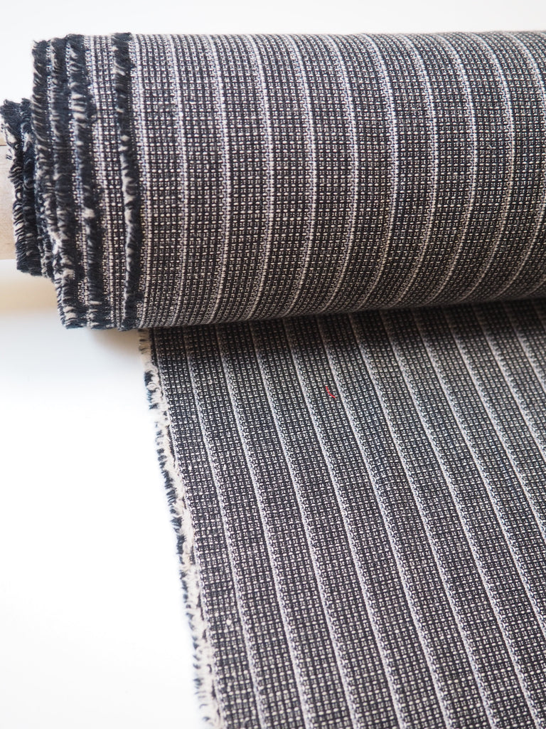 Monochrome Brushed Stripe Cotton