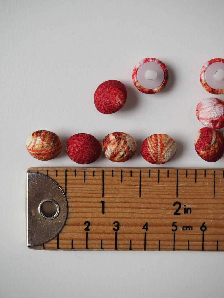 Autumn Bouquet Domed Fabric Covered Buttons 12mm