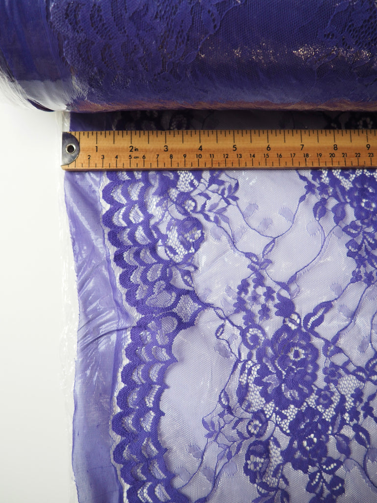 Purple Plastic-Backed Scallop Lace