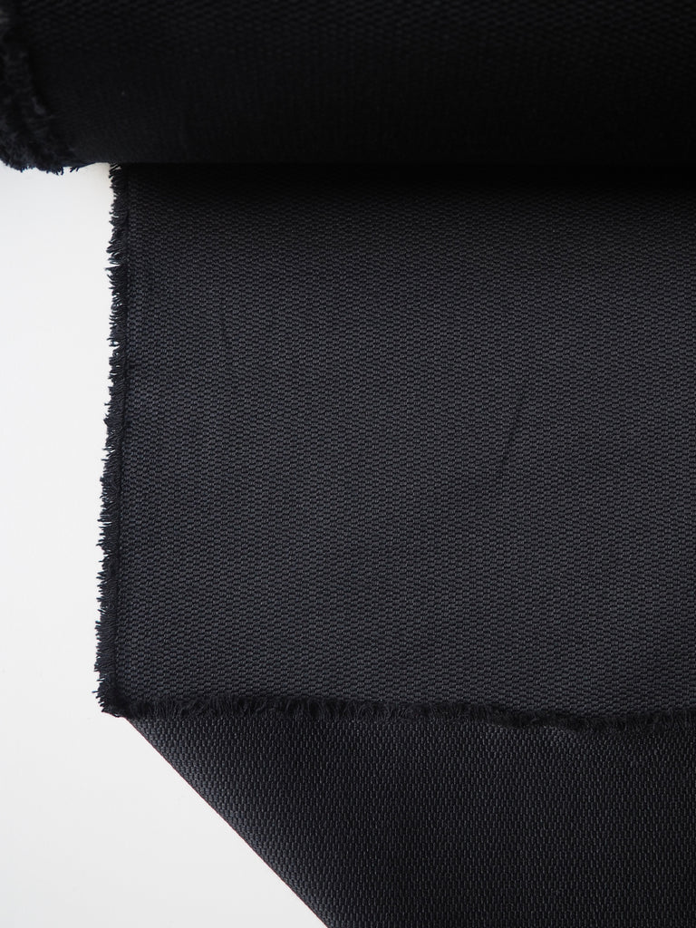 Black Stretch Textured Sateen