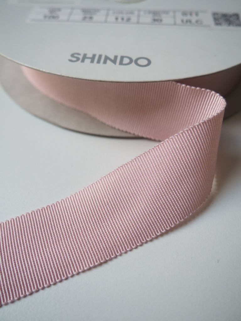 Shindo Baby Pink Grosgrain Ribbon 25mm