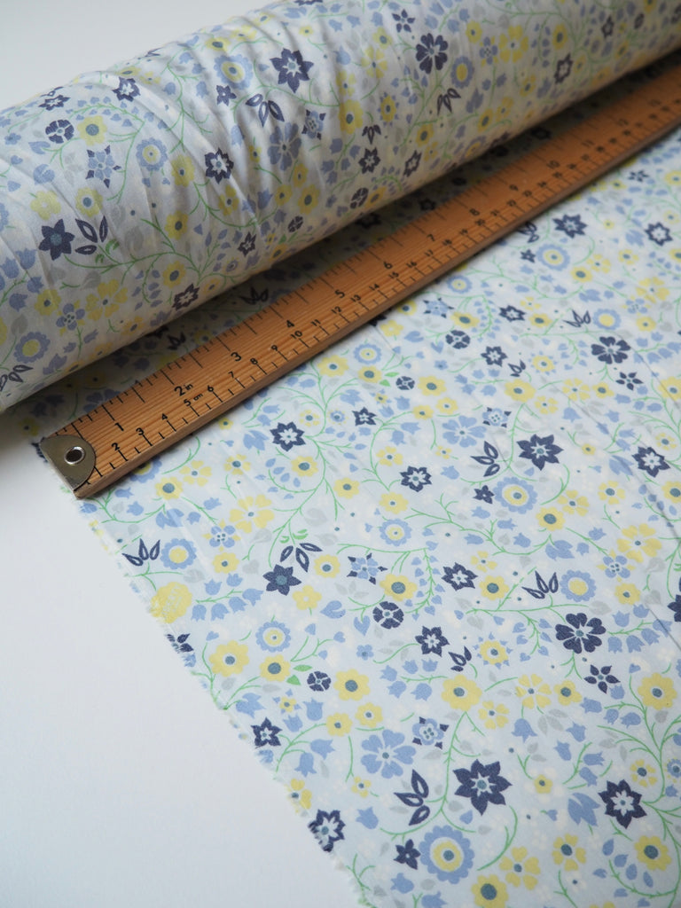 Liberty Ice Blue Blossom Cotton Lawn