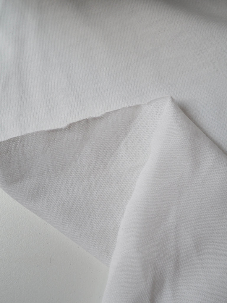 White Cotton Interlock T-shirt Jersey