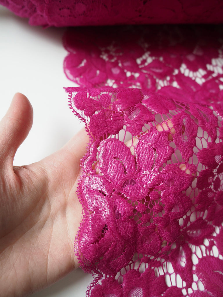 Magenta Gloss Floral Lace