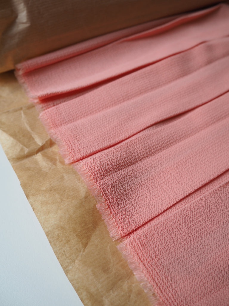 Peach Box-Pleated Crepe Panels 121cm Wide