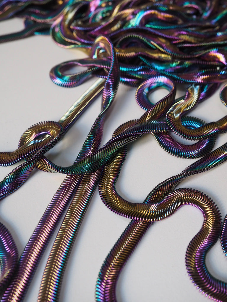 Rainbow Multichrome Flat Metal Chain 8mm