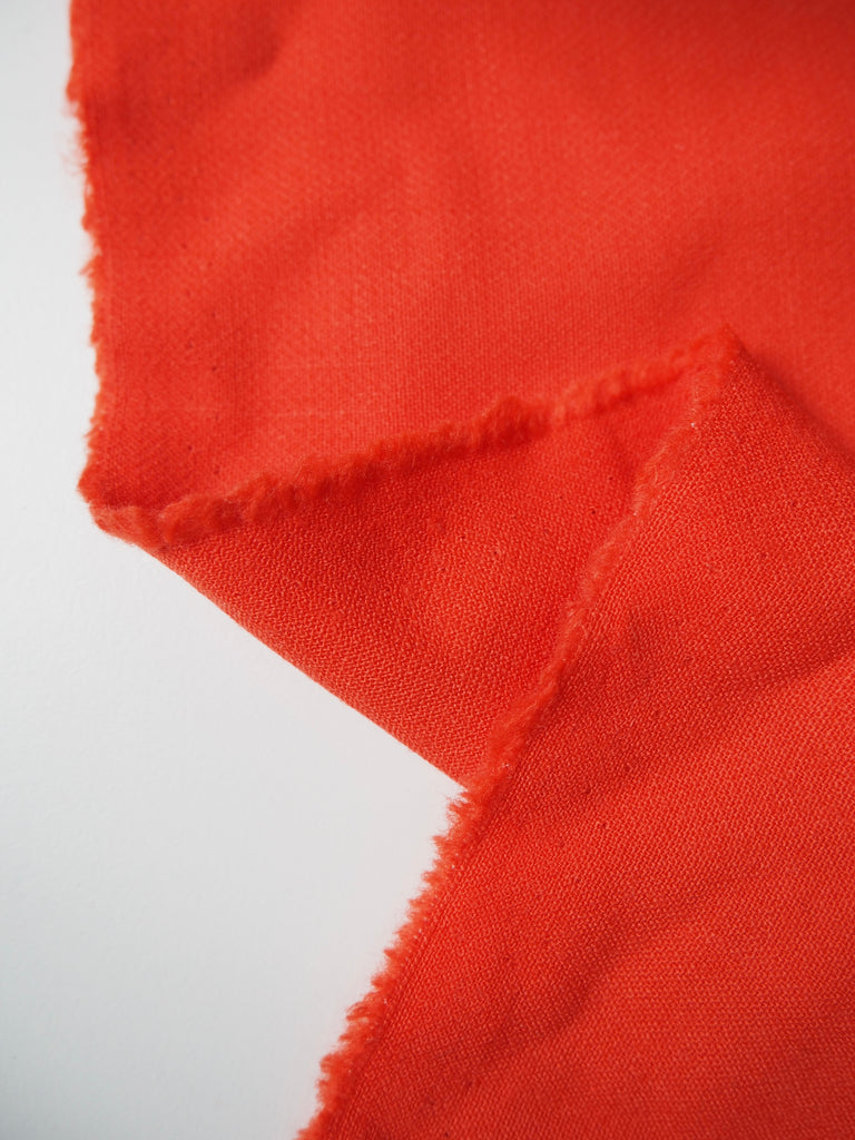 Orange Stretch Double Wool Crepe